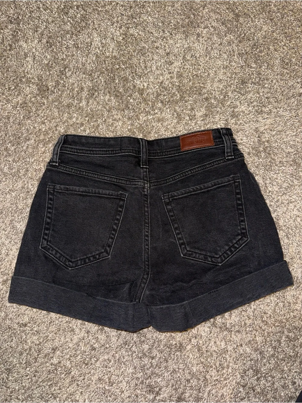 Hollister Black High-Rise Denim Shorts